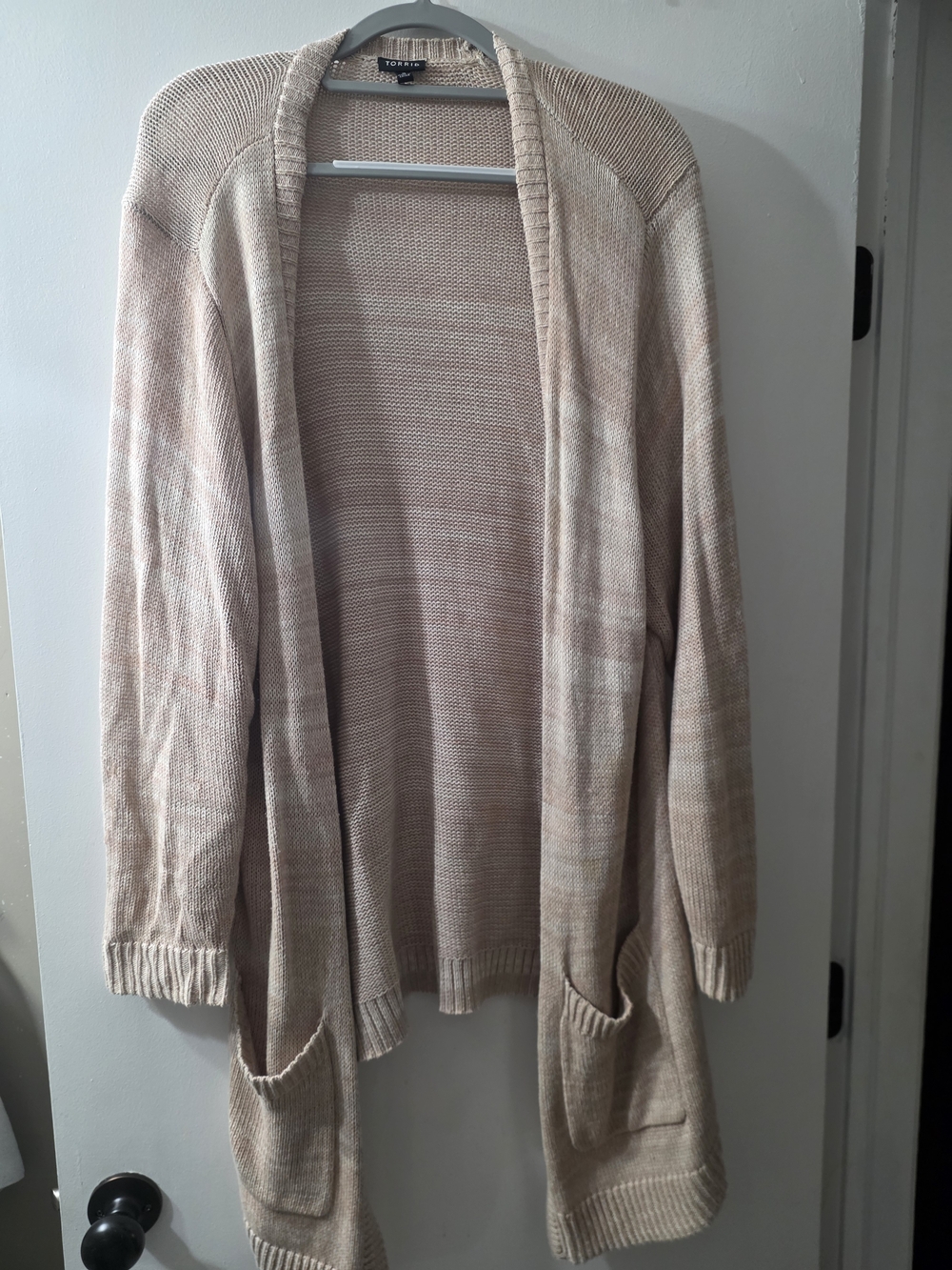 torrid Beige Open-Front Duster Cardigan with Pockets